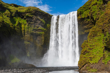 Amazing Skogafoss waterfall in south east Iceland
