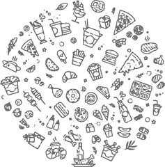 set of doodle icons