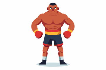 Vintage black and white illustration of a muscular male boxer in a powerful fighting stance. This dynamic vector-style artwork features bold line shading, detailed muscle anatomy