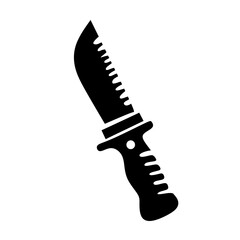 Silhouette Machete Sharp Blade Instrument Danger Weapon Icon Illustration