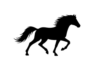 Horse pony silhouette vector flat illustration design.