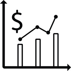 Financial growth chart icon with dollar sign and bar graph