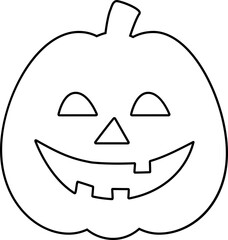 Jack o lantern pumpkin for halloween outline.
Halloween pumpkin coloring page vector isolated.
Transparent background. SVG.