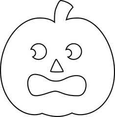Jack o lantern pumpkin for halloween outline.
Halloween pumpkin coloring page vector isolated.
Transparent background. SVG.