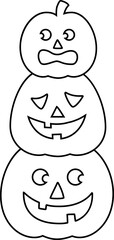 Jack o lantern pumpkin for halloween outline.
Halloween pumpkin coloring page vector isolated.
Transparent background. SVG.