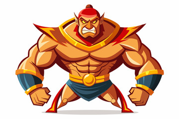 Fototapeta premium Vintage black and white illustration of a muscular male boxer in a powerful fighting stance. This dynamic vector-style artwork features bold line shading, detailed muscle anatomy