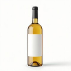  Wine Bottle Mockup with Blank Label – Realistic Glass Bottle Packaging Template for Branding, Logo Design, and Product Presentation on Clean Background