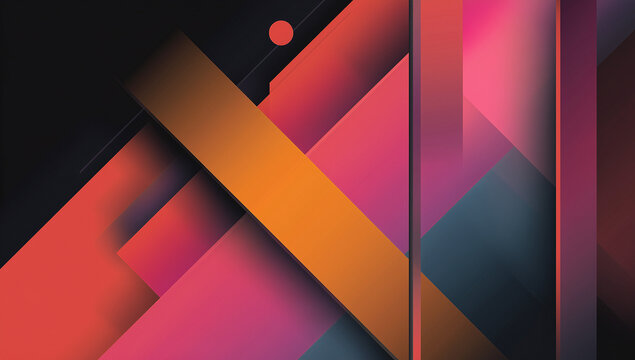 Geometric poster design with diagonal lines in neon