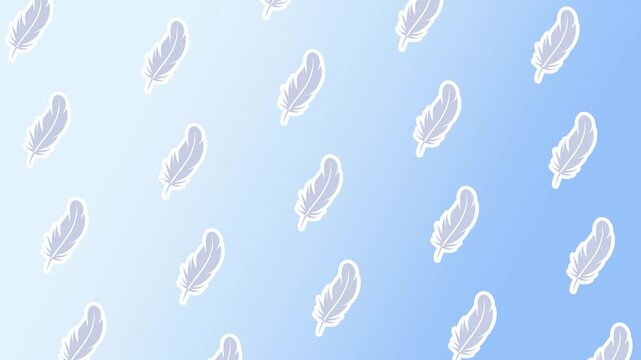 animation of feather pattern on a light background