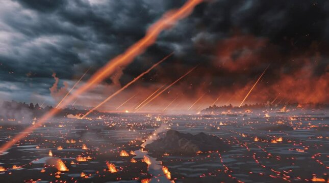 A dramatic HD night sky, perfect for use in sci-fi scenes, cinematic trailers, educational astronomy content, or visual effects backgrounds. 