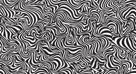 Abstract swirl background with black and white wavy lines optical illusion style