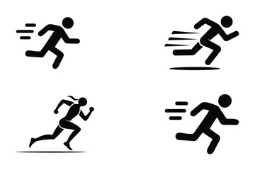 Running Silhouettes Sprinting Athletes in Action