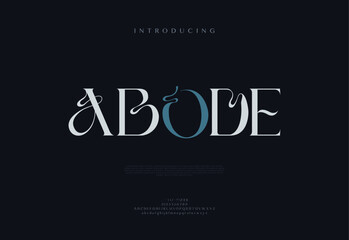 Abode, luxury wedding alphabet font typography decorative elegant classic lettering serif fonts vintage retro for logo brands