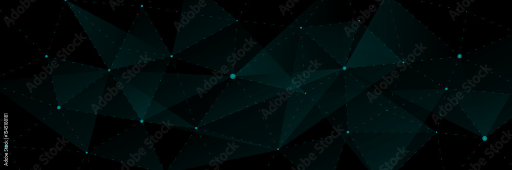 Aufkleber Abstract blue wave connection dots and lines. Science and Big Data technology background. Network connection