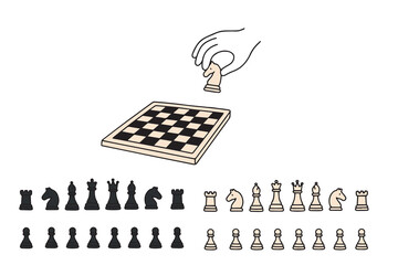 Vector illustration about chess tournament, match, game. Use as advertisement, invitation, banner, poster. Vector illustration on the theme of International Chess Day on July 20.