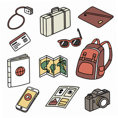 set of different objects and icons