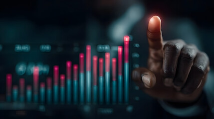 Gráfico economía finanzas holograma