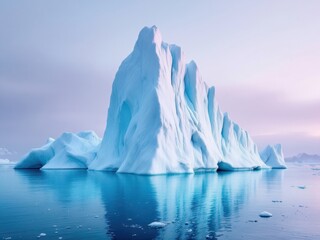 Majestic Iceberg in Arctic Waters at Dawn