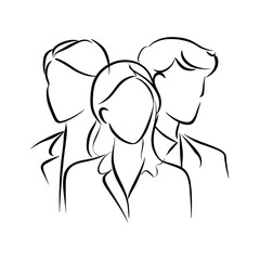 logo de equipo de trabajo dibujo minimalista 