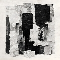 pintura abstracta en blanco y negro