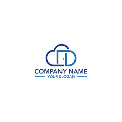cloud and door line art real estate logo