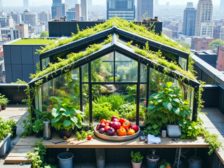 Urban rooftop greenhouse: an oasis among glass and concrete