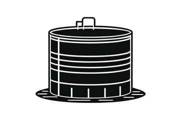 Black and white silo illustration for industrial storage needs