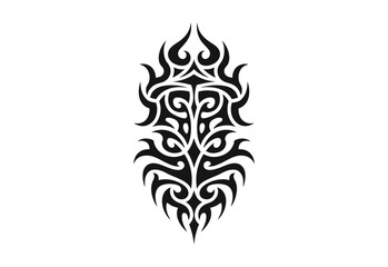 Fototapeta premium Tribal tattoo design black ink flame pattern