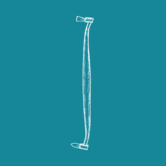 Pet toothbrush sketch drawing. Dental hygiene, animal oral care tool. Dentistry, veterinary vector sketch illustration, hand drawn isolated