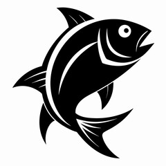 Obraz premium Fish swims in the water isolated on white background