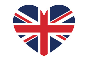 Union jack heart shape british flag design