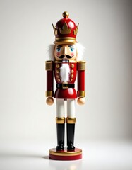Traditional Nutcracker Doll on White Background
