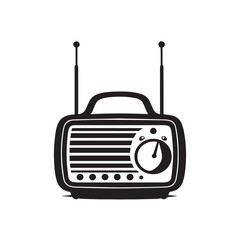 Fototapeta premium Retro radio receiver isolated on white background