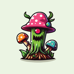 Obraz premium vector style cute unique undead monster mascot illustration