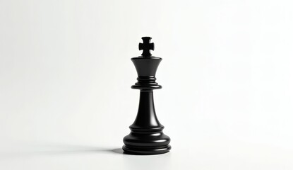 Black King Chess Piece on White Background