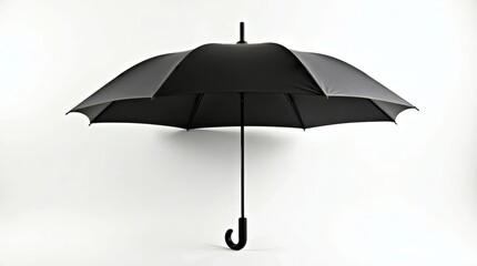 Opened Black Umbrella Isolated White Background