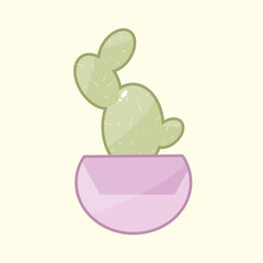 Cute cactus in the potted with pastel color