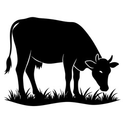 silhouette of a cow