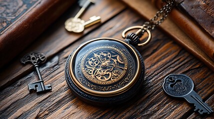 Fototapeta premium antique pocket watch on the table