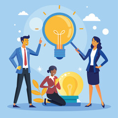 Teamwork, Innovation, and Creative Solutions A Vector Illustration