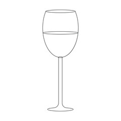 Vector continuous one line drawing of cheer's wine glass hand drawn art illustration concept of celebrate

