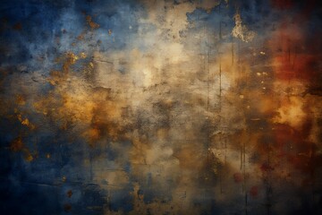 Abstract grunge background with gold texture and dark colors