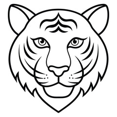 Tiger head with roaring style abstract illustration