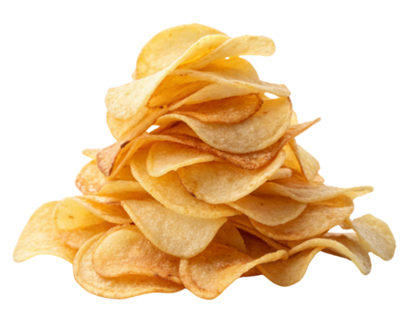 potato chips isolated on white
