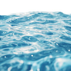 Blue Water Ripple in Morning Light on white background,png