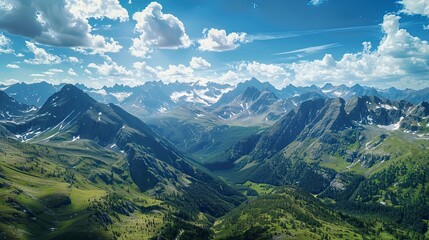 Fototapeta premium panoramic view of the mountain, aerial view of the mountain