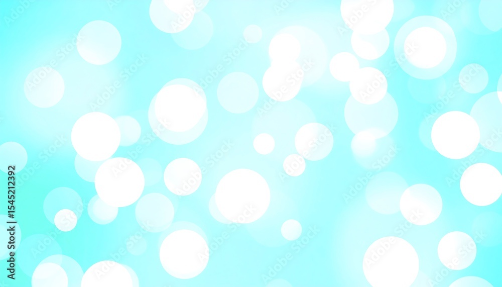 Poster Abstract bokeh light background with aqua color.