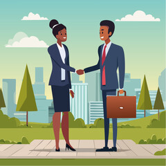 Fototapeta premium Business people shaking hands