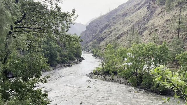 The Confluence of the Phochhu and Mo Chhu rivers in Punakha Bhutan