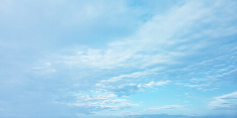 Fototapeta premium White cloud blue, beautiful nature, bright light, sunny, fresh weather, soft clouds effect on the background, Southern California air panorama 